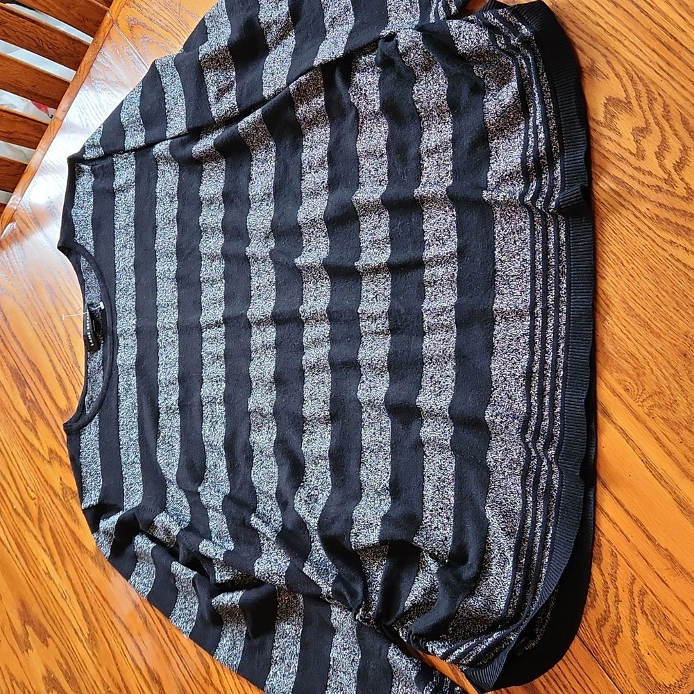Lane Bryant Stripes Sweater with Rouched Sides